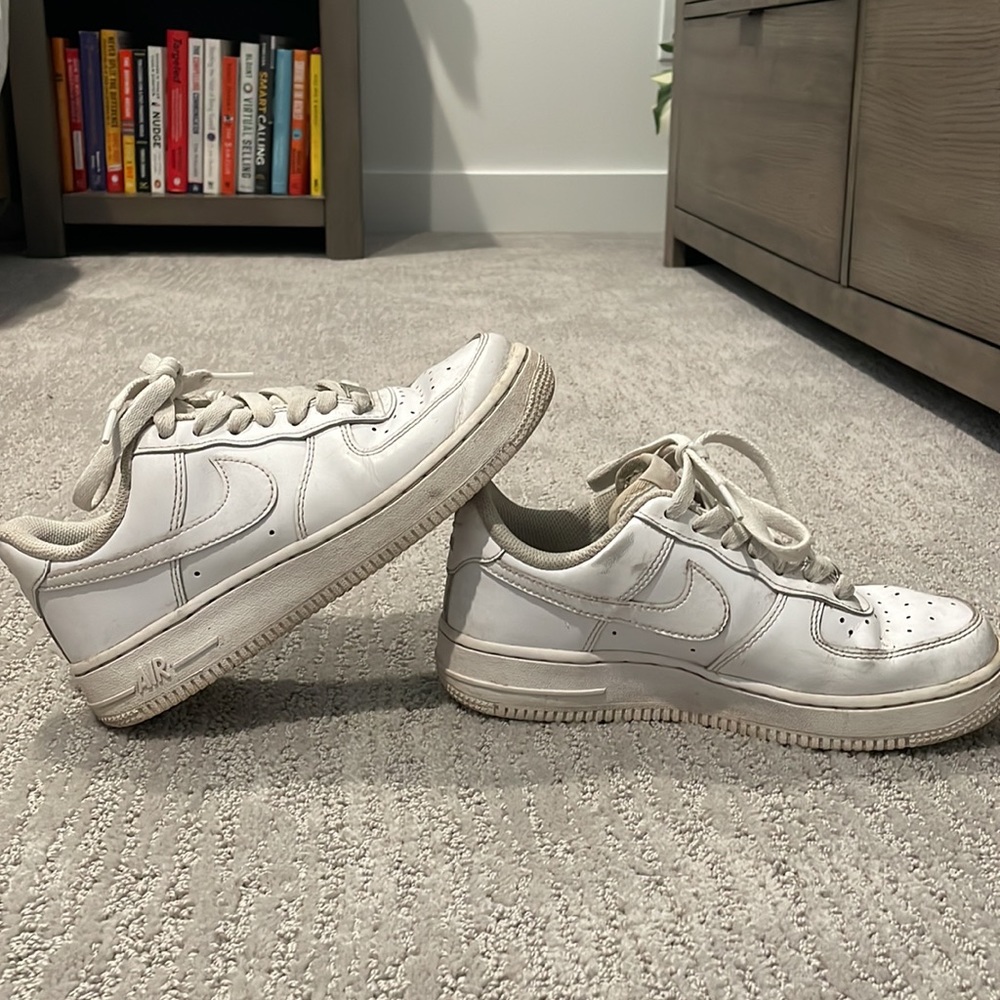 White Nike Air Force 1 Shoes